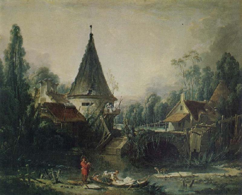 Francois Boucher Landscape in the Environs of Beauvais oil painting image